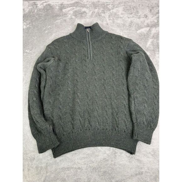 Magee Merino Wool 1/4 Zip Pullover Sweater Men's Size Medium Green - Picture 1 of 10